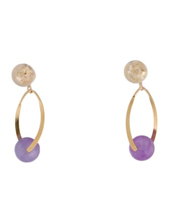 Earrings 14K Dyed Jadeite Drop Earrings