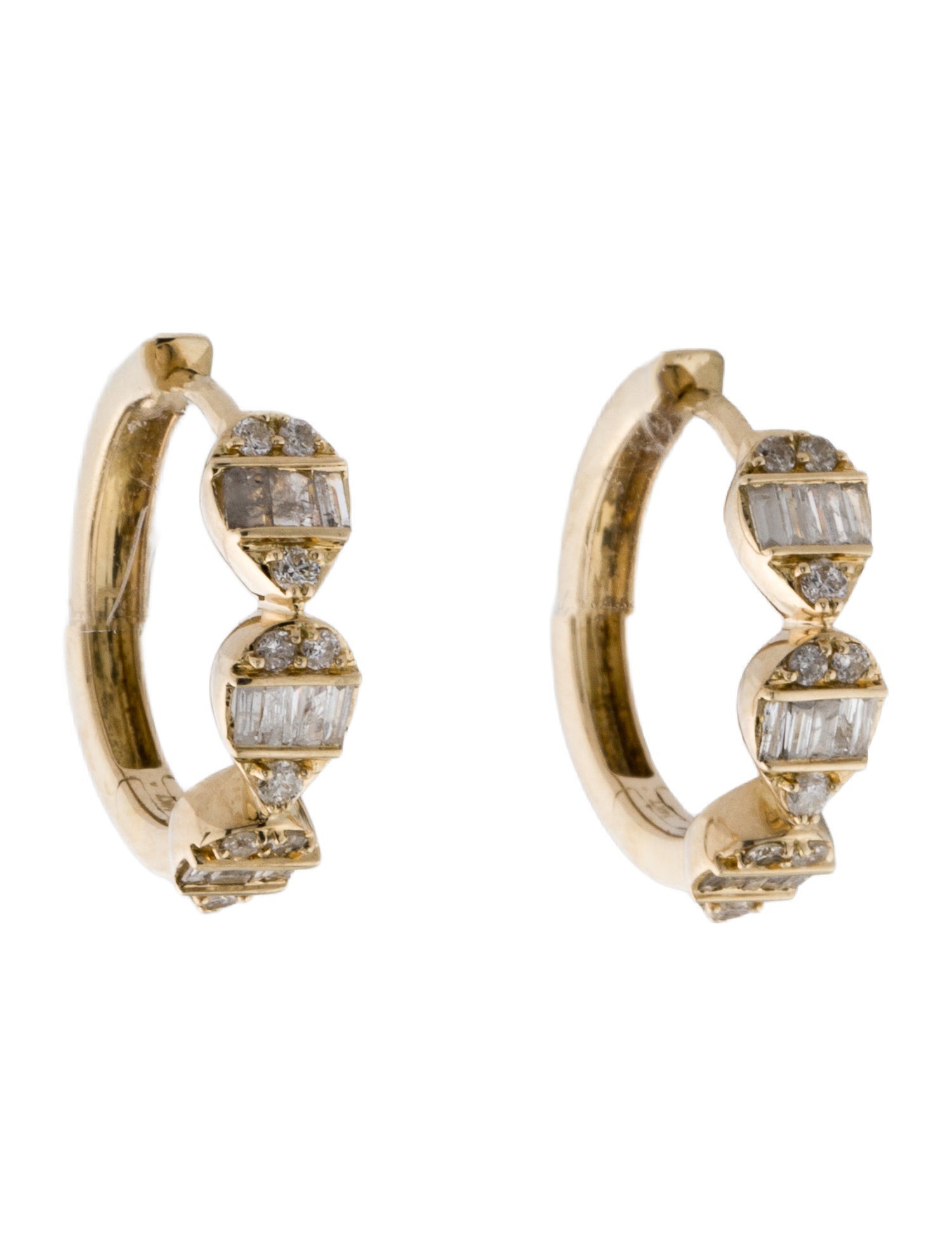 Earrings 14K Diamond Small Hoop Earring