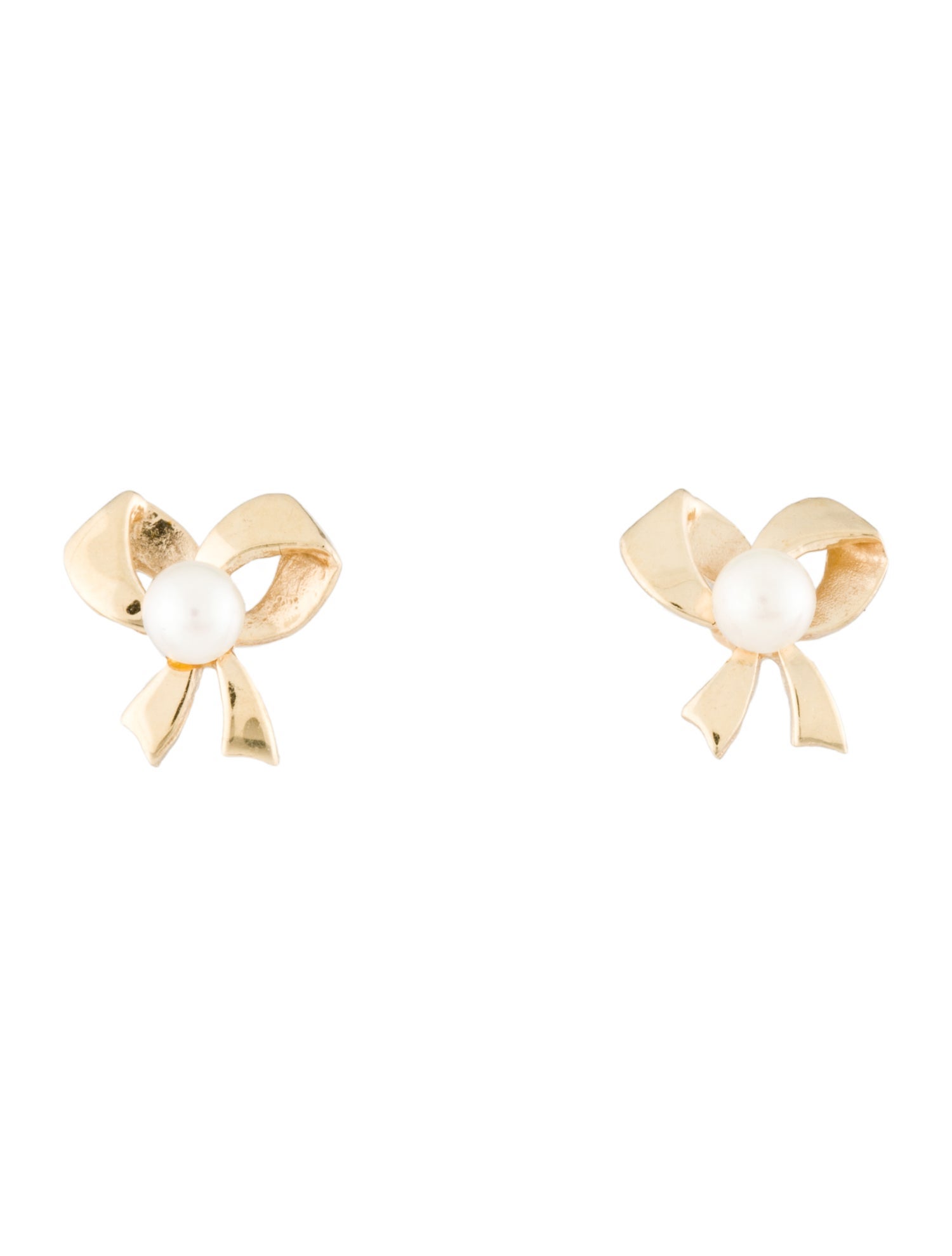 Earrings 14K Pearl Bow Stud