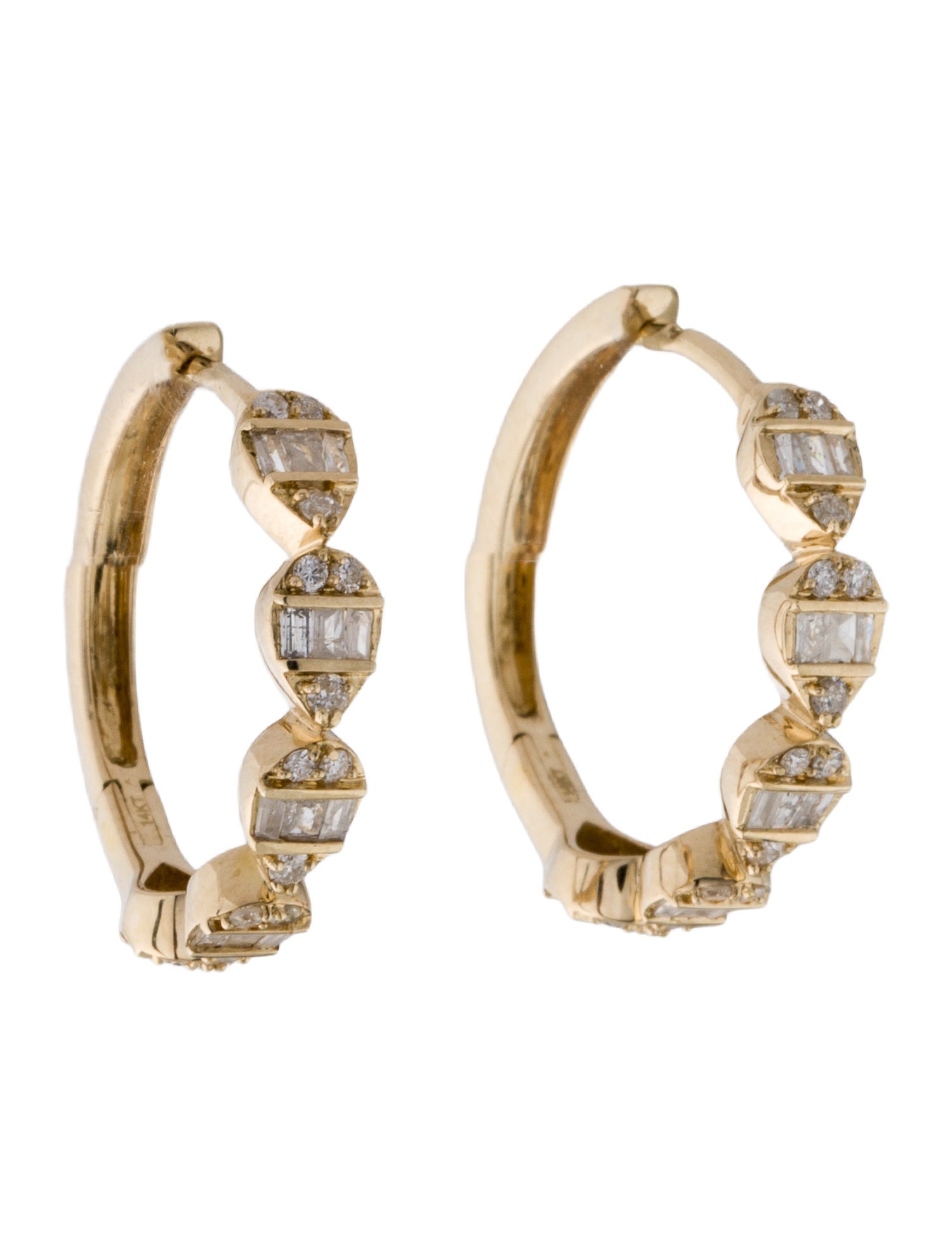 Earrings 14K Diamond Hoop Earrings