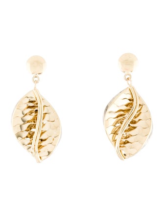 Earrings 14K Leaf Drop Earrings