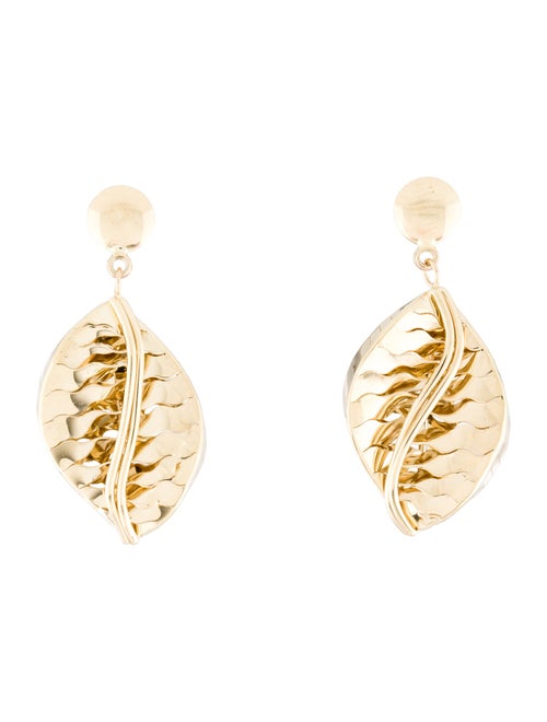 Earrings 14K Leaf Drop Earrings