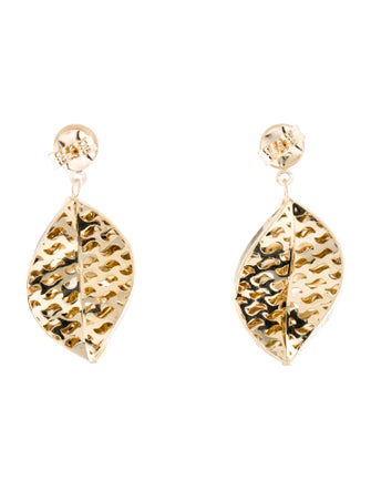 Earrings 14K Leaf Drop Earrings