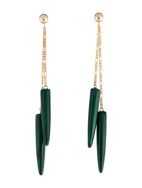 Earrings 14K Malachite Drop Earrings
