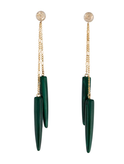 Earrings 14K Malachite Drop Earrings