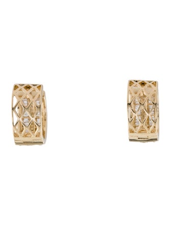 Earrings 14K Diamond Wide Hoop Earrings