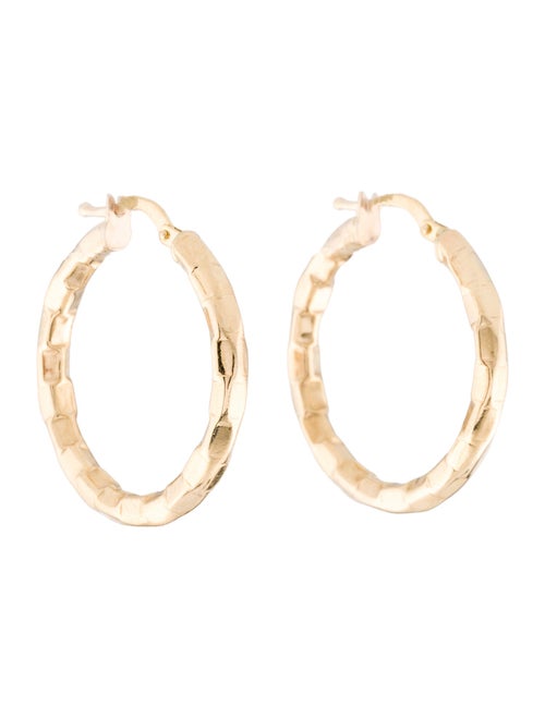 Earrings 18K Textured Hoop Earrings