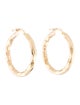Earrings 18K Textured Hoop Earrings