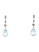 Earrings 14K Topaz & Diamond Drop Earrings
