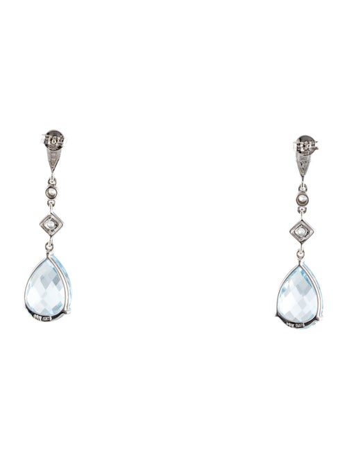 Earrings 14K Topaz & Diamond Drop Earrings