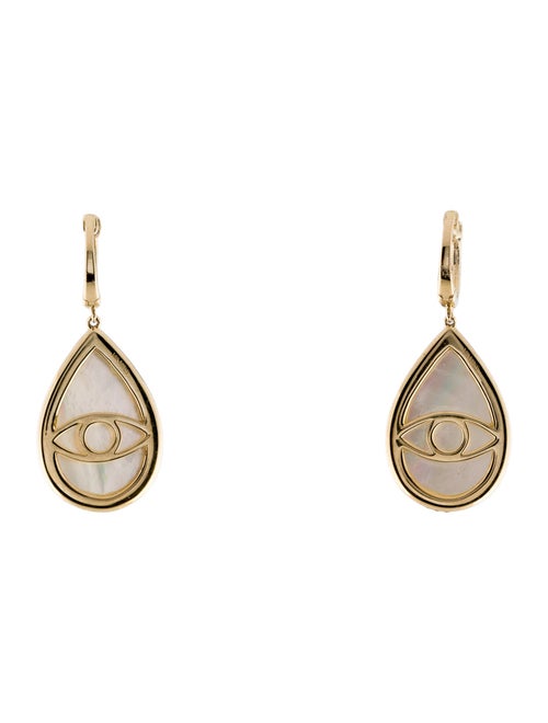 Earrings 14K Mother of Pearl & Diamond Drop Earrings