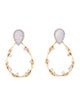 Earrings 14K Mother of Pearl & Diamond Drop Earrings