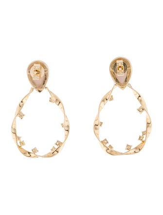 Earrings 14K Mother of Pearl & Diamond Drop Earrings