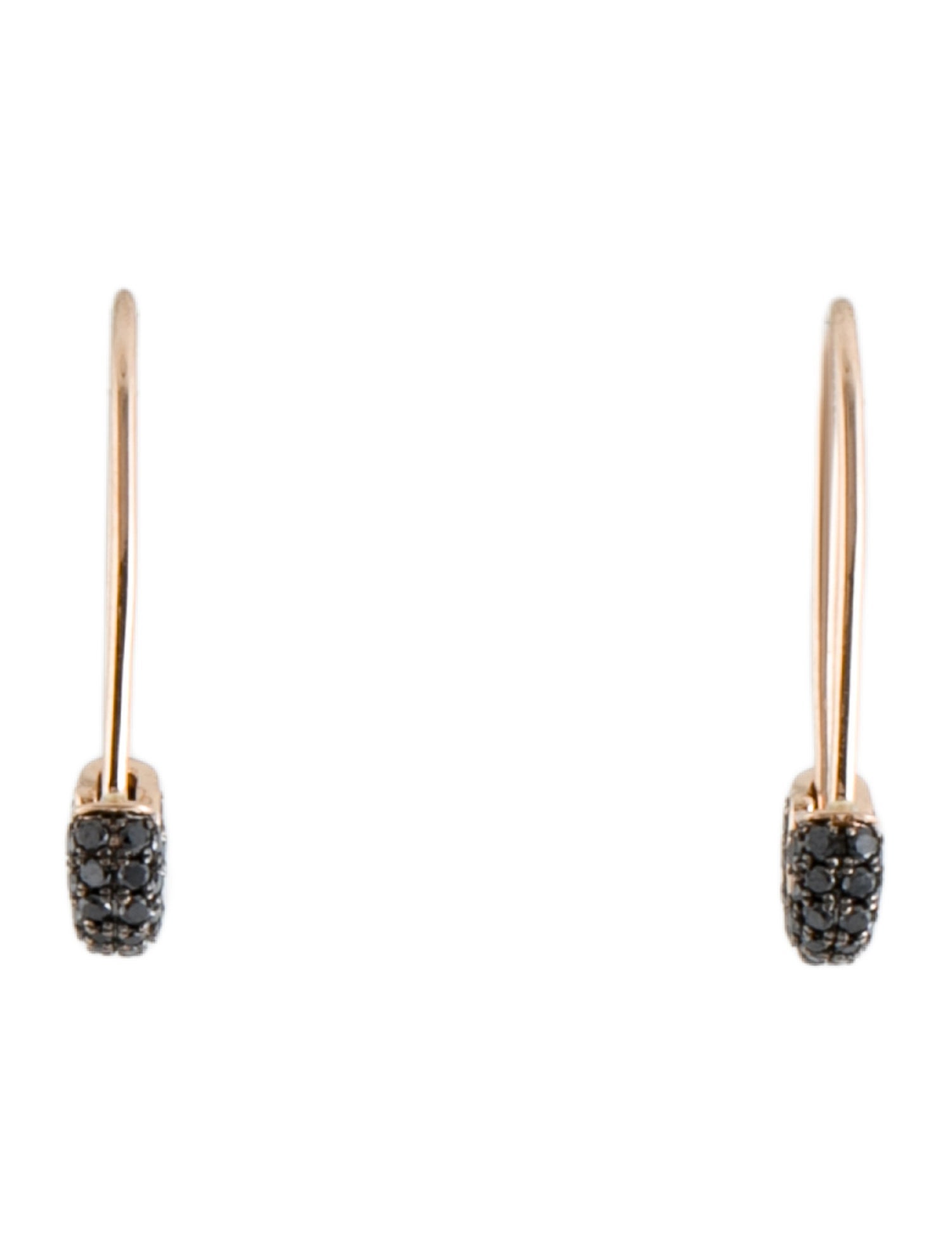 Earrings 14K Diamond Safety Pin Drop