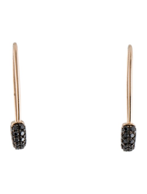 Earrings 14K Diamond Safety Pin Drop Earrings