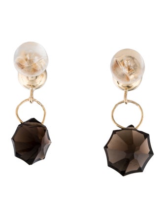 Earrings 14K Smokey Quartz Drop Earrings