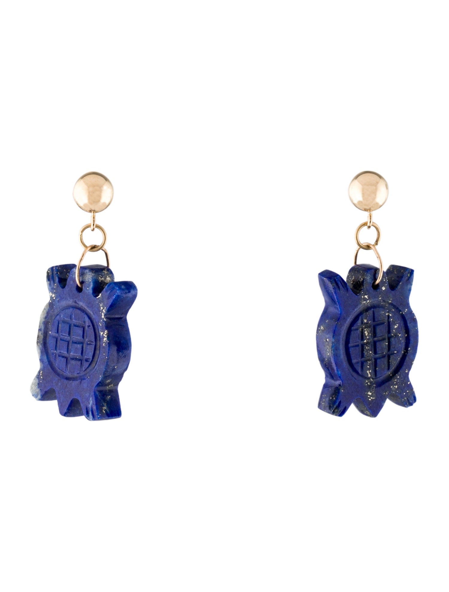 Earrings 14K Lapis Lazuli Turtle Drop
