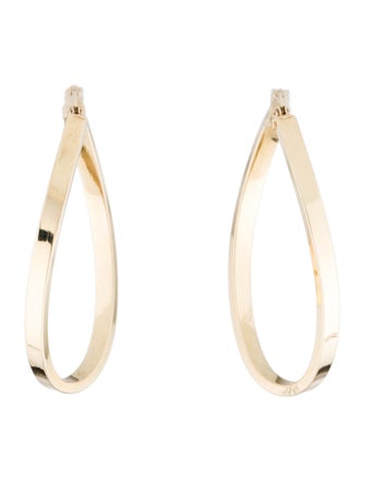 Earrings 14K Twisted Oval Hoop Earrings