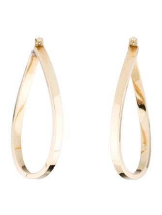 Earrings 14K Twisted Oval Hoop Earrings