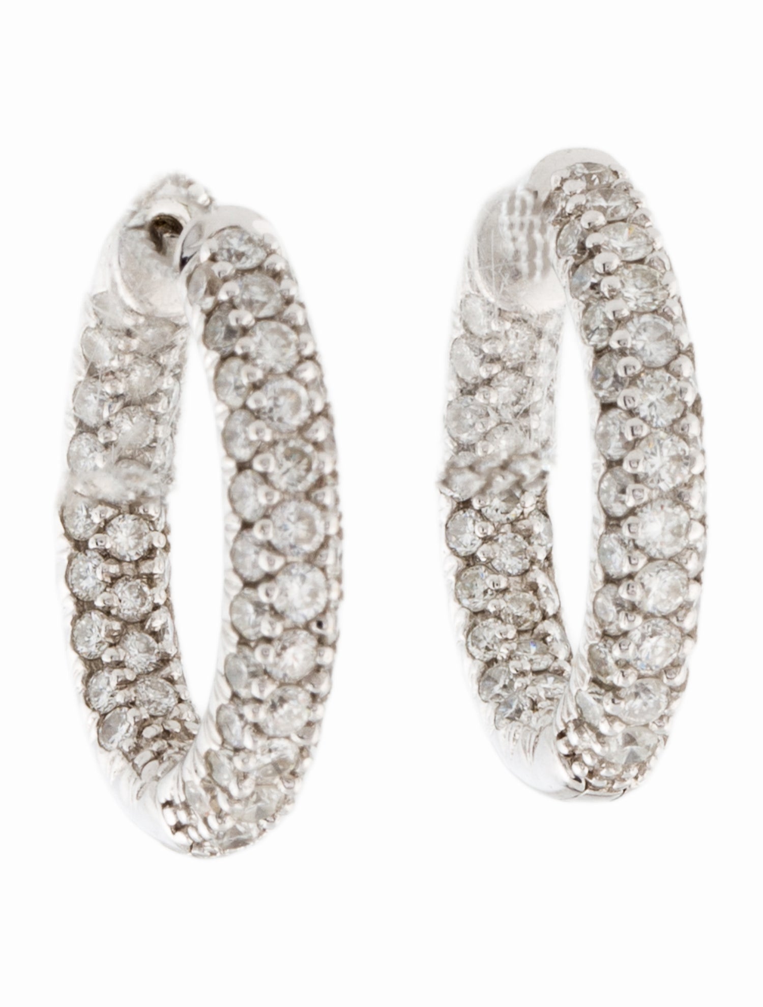 Earrings 18K 1.54ctw Diamond Inside-Out Hoop