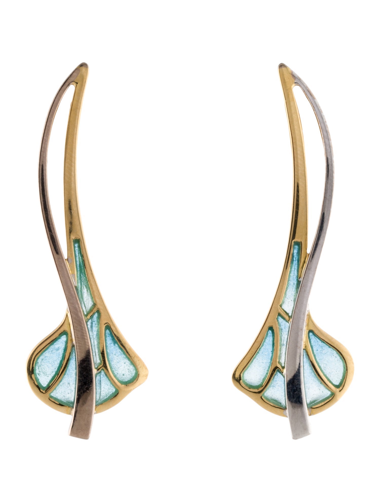 Earrings 18K Two-Tone Enamel Drop Earrings