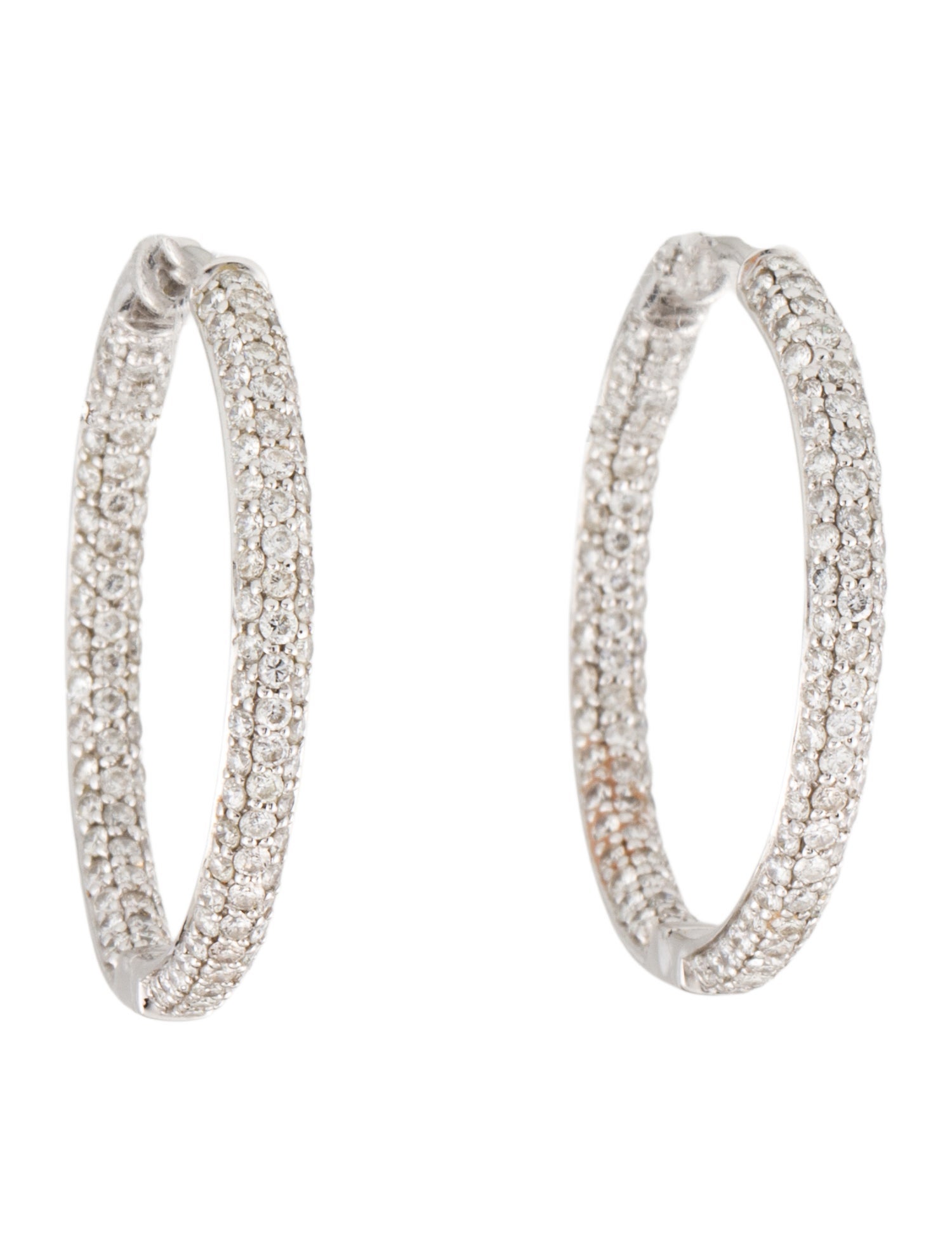 Earrings 18K 2.62ctw Diamond Inside-Out Hoop