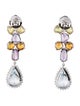 Earrings 18K 1.62ctw Aquamarine, Sapphire & Diamond Drop Earrings