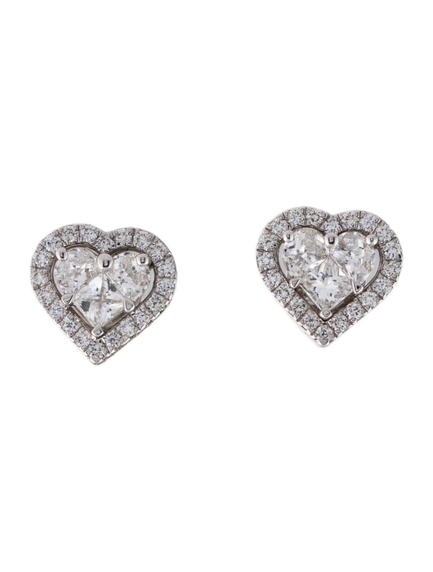 Earrings 18K Diamond Heart Stud