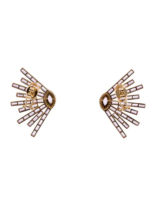 Earrings 18K 9.62ctw Sapphire & Diamond Earclip Earrings