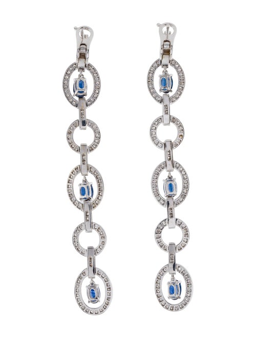 Earrings 18K Diamond and Sapphire Drop Earrings