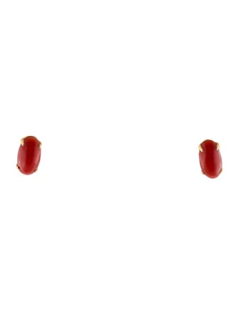 Earrings 18K Coral Stud Earrings