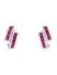 Earrings 18K 1.28ct Ruby & Diamond Hoop Earrings
