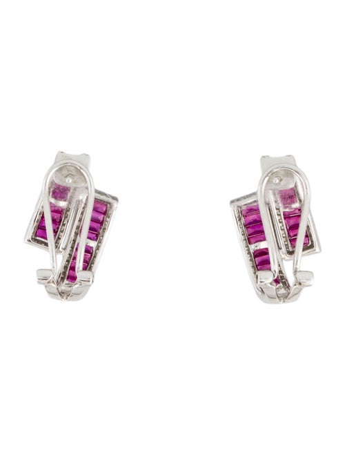 Earrings 18K 1.28ct Ruby & Diamond Hoop Earrings