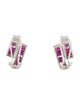 Earrings 18K 1.28ct Ruby & Diamond Hoop Earrings