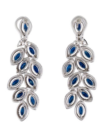 Earrings 18K 5.68ctw Sapphire & Diamond Drop Earrings