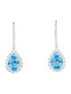 Earrings 14K 4.30cts Topaz & Diamond Drop Earrings