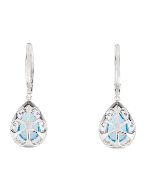 Earrings 14K 4.30cts Topaz & Diamond Drop Earrings