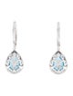 Earrings 14K 4.30cts Topaz & Diamond Drop Earrings