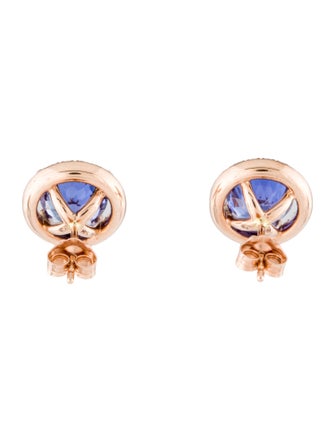 Earrings 14K Tanzanite & Diamond Stud Earrings