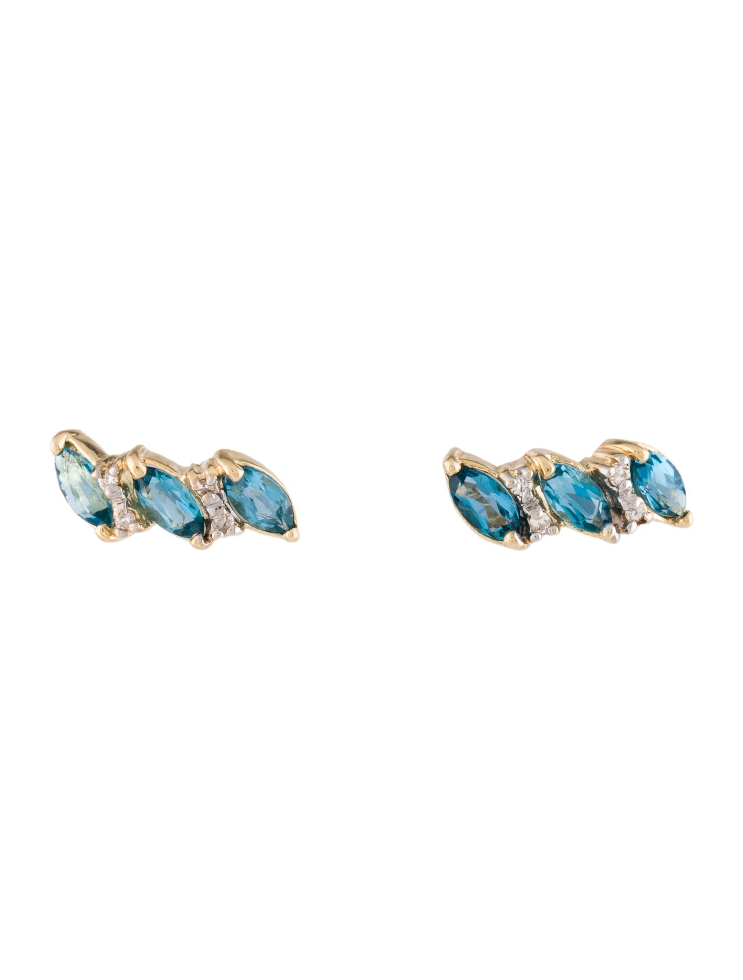 Earrings 14K Topaz & Diamond Stud