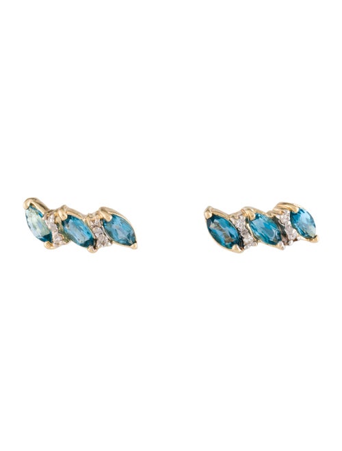 Earrings 14K Topaz & Diamond Stud Earrings
