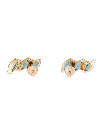 Earrings 14K Topaz & Diamond Stud Earrings