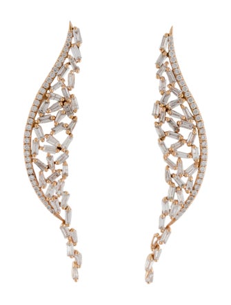 Earrings 18K 1.34ctw Diamond Wings Ear Climbers