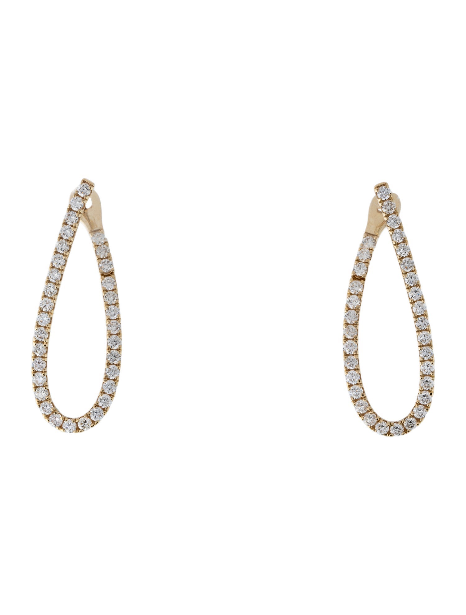 Earrings 14K 2.00ctw Diamond Hoop Earrings