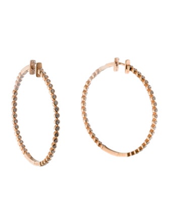 Earrings Alexander Oro 1.56ctw 14K Diamond Inside Out Hoop Earrings