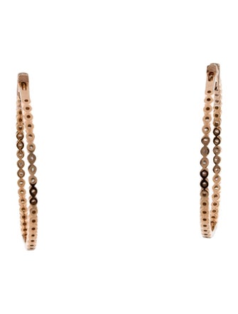 Earrings Alexander Oro 1.56ctw 14K Diamond Inside Out Hoop Earrings