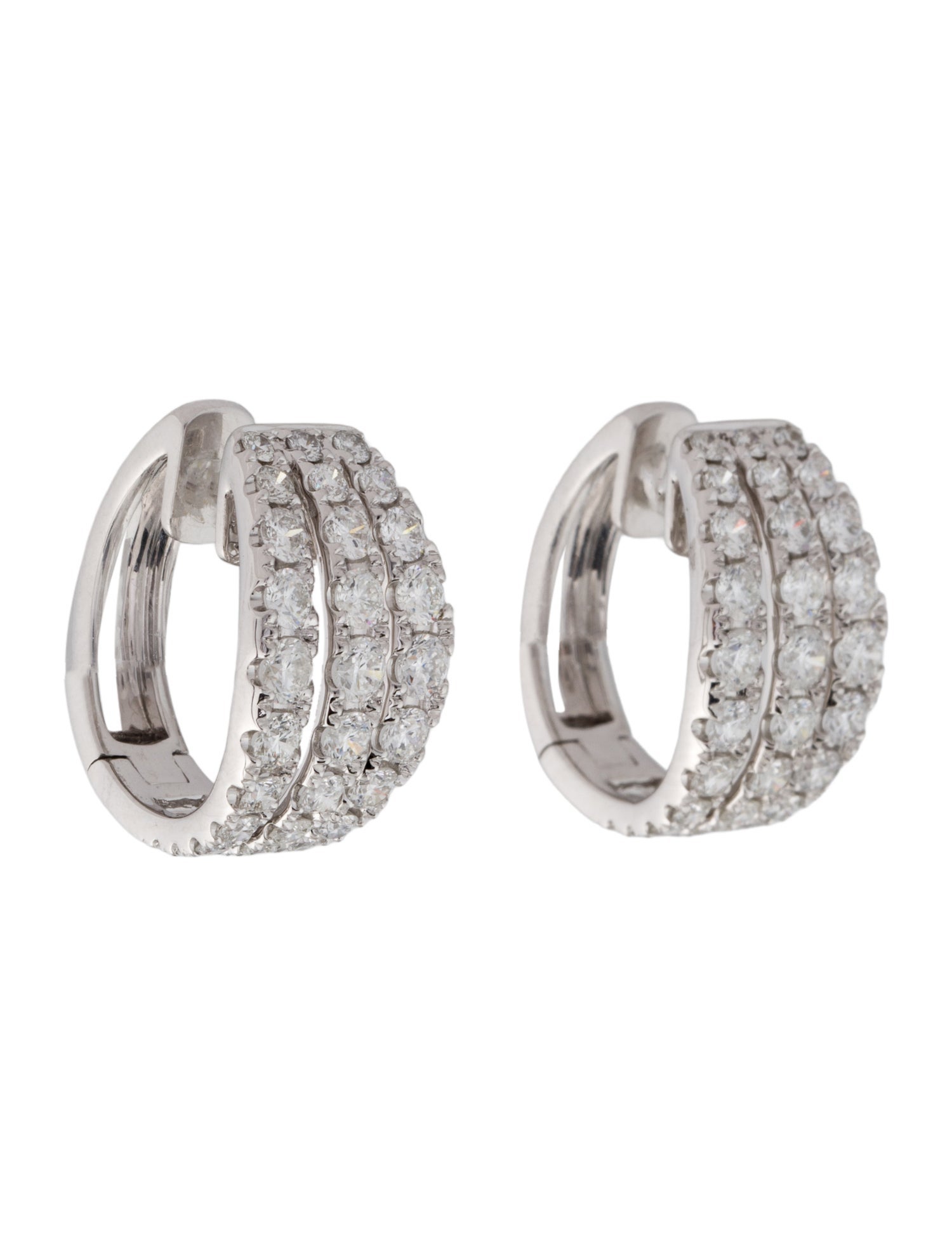 Earrings 14K 2.99ctw Diamond Hoop Earrings