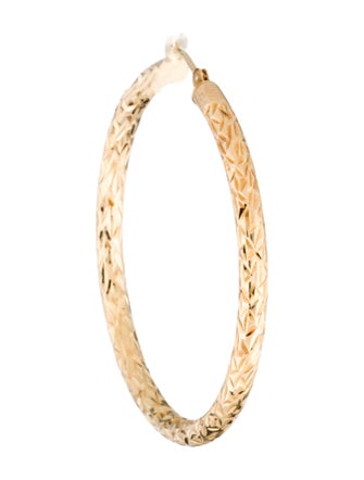 Earrings 14K Etched Single Hoop Earring