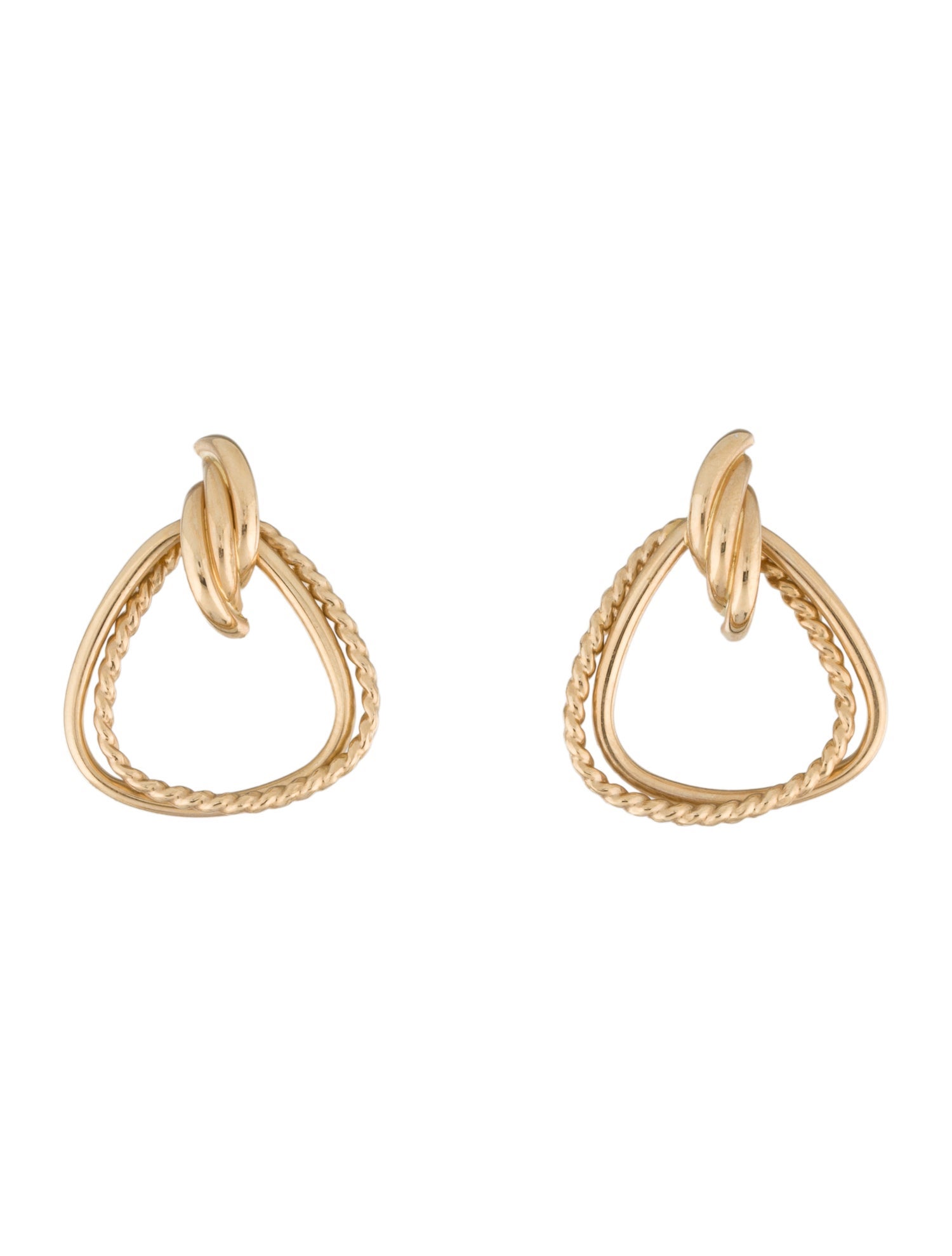 Earrings 14K Twisted Drop Earrings