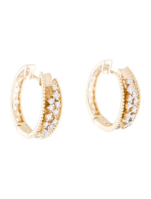 Earrings 14K Diamond Hoop Earrings